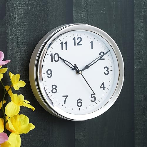 Webelkart Antique Plastic Wall Clock for Home and Office Decor/Office Wall Clocks/Wall Clock for Living Room/Diwali Decorations Items (Noiseless, 8 Inches (Gold) - Image 2