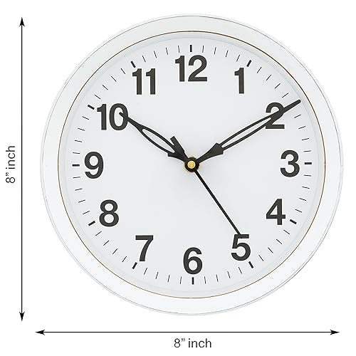 Webelkart Antique Plastic Wall Clock for Home and Office Decor/Office Wall Clocks/Wall Clock for Living Room/Diwali Decorations Items (Noiseless, 8 Inches (Gold) - Image 3