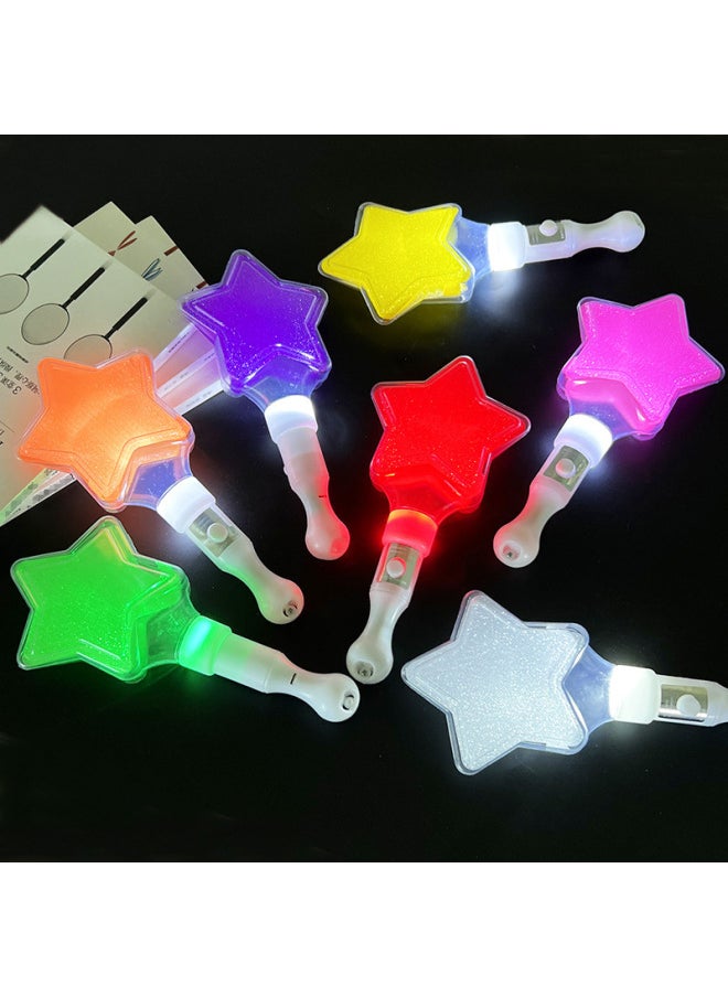 Generic - Short Flash Stick Love Stick Five-pointed Star Stick Short Luminous Stick Toy Concert Light Stick Can Be Advertised-Color:(Orange) Short Five-pointed Star Light Stick - Image 1
