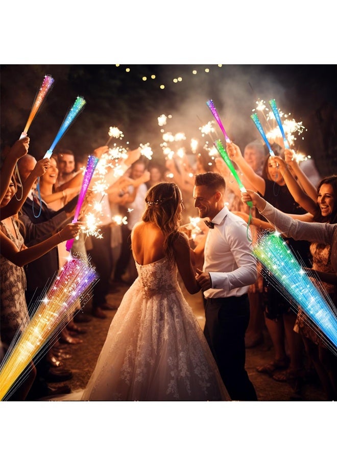 Halamodo 12 Pack Glow Sticks Toys Party Favors Supplies for Kids, Light Up Camping Essentials Games Fiber Optic Wand Sparklers Fireworks for Toddlers, Neon Accessories Decorations for Basket, Wedding, Birthday ﻿ - Image 5