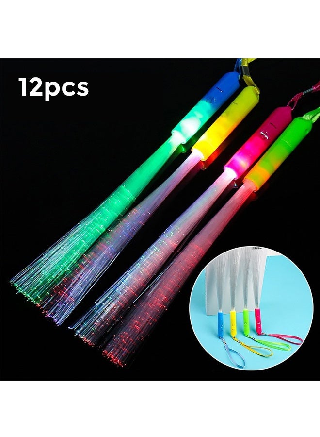 Halamodo 12 Pack Glow Sticks Toys Party Favors Supplies for Kids, Light Up Camping Essentials Games Fiber Optic Wand Sparklers Fireworks for Toddlers, Neon Accessories Decorations for Basket, Wedding, Birthday ﻿ - Image 3