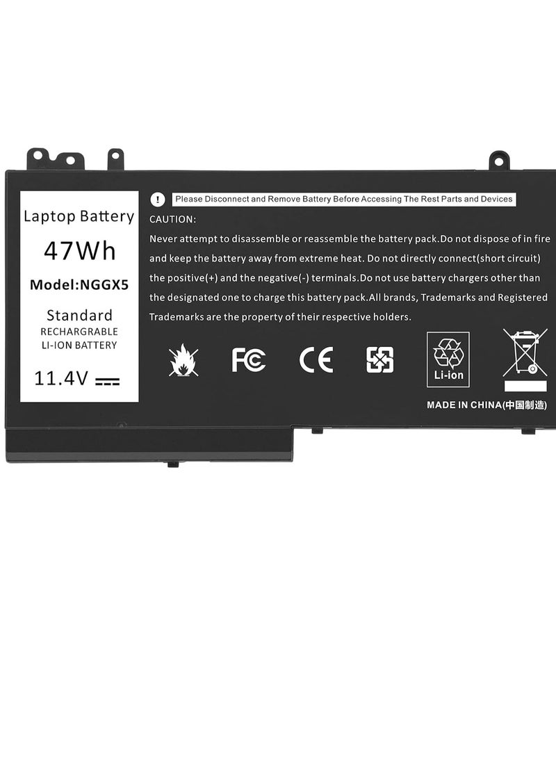 Generic 11.4V 47WH 6MT4T Laptop Battery for Dell Latitude 14 5470 E5470 15 5570 E5570 E5270 Precision 15 3510 M3510 Mobile Workstation WYJC2 VMKXM 7V69Y TXF9M 79VRK 0 7V69Y 451-BBUQ 0HK6DV TXF9M Battery  - Image 1