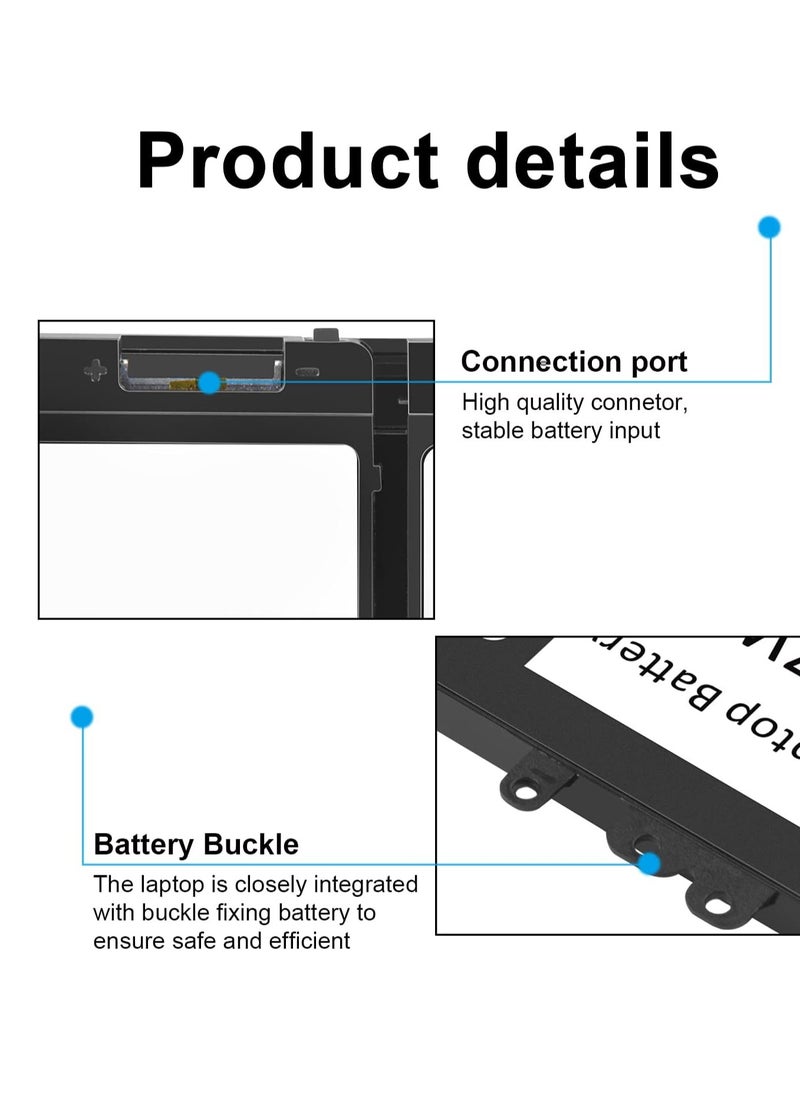 Generic 11.4V 47WH 6MT4T Laptop Battery for Dell Latitude 14 5470 E5470 15 5570 E5570 E5270 Precision 15 3510 M3510 Mobile Workstation WYJC2 VMKXM 7V69Y TXF9M 79VRK 0 7V69Y 451-BBUQ 0HK6DV TXF9M Battery  - Image 2