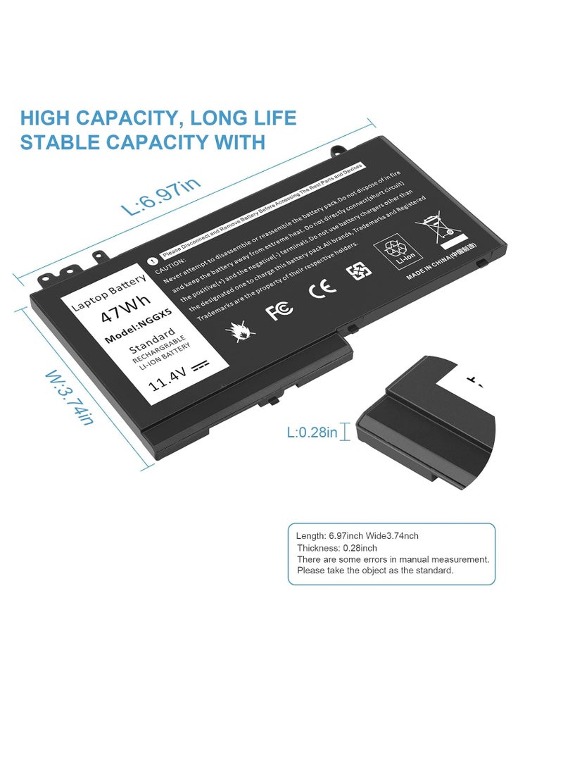 Generic 11.4V 47WH 6MT4T Laptop Battery for Dell Latitude 14 5470 E5470 15 5570 E5570 E5270 Precision 15 3510 M3510 Mobile Workstation WYJC2 VMKXM 7V69Y TXF9M 79VRK 0 7V69Y 451-BBUQ 0HK6DV TXF9M Battery  - Image 3