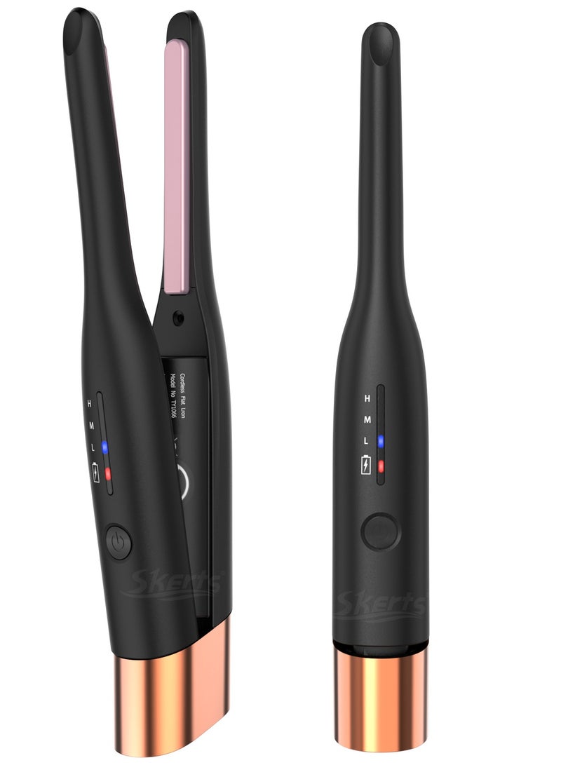 general Pencil Straighteners, 3/10 Inch Cordless Hair Straighteners with 4800mAh Battery, 3 Heating Modes, Mini Hair Straightener for Short Hair & Beard and Pixie Cut, 2 in 1 Hair Straightener and Curler