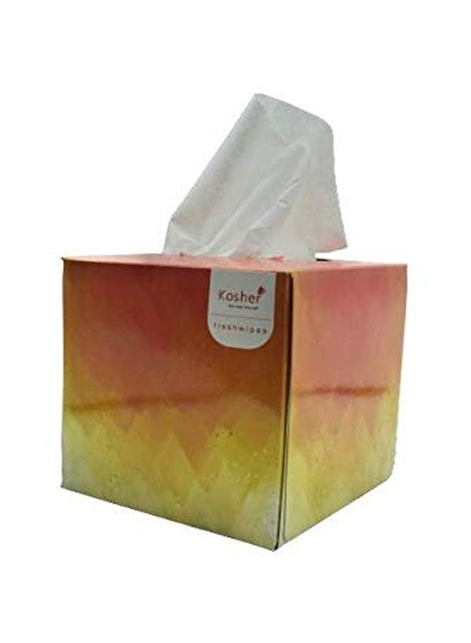 Kosher Dandelion 2 Ply Cube Facial Tissue Box/Car Tissue | Pack of 6 | 80 Pulls per Box (Total 480 pulls) - Image 1
