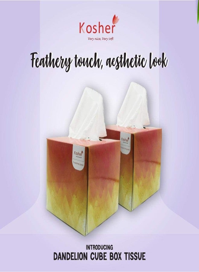 Kosher Dandelion 2 Ply Cube Facial Tissue Box/Car Tissue | Pack of 6 | 80 Pulls per Box (Total 480 pulls) - Image 4