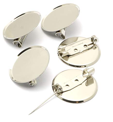 RuiLing 100pcs 2.5cm Silver Brooch Clasps Pin Disk Base Disc Blank Thicken Cabochon Trays for Badge DIY Jewelry Craft Making Decoration Accessories - Image 5