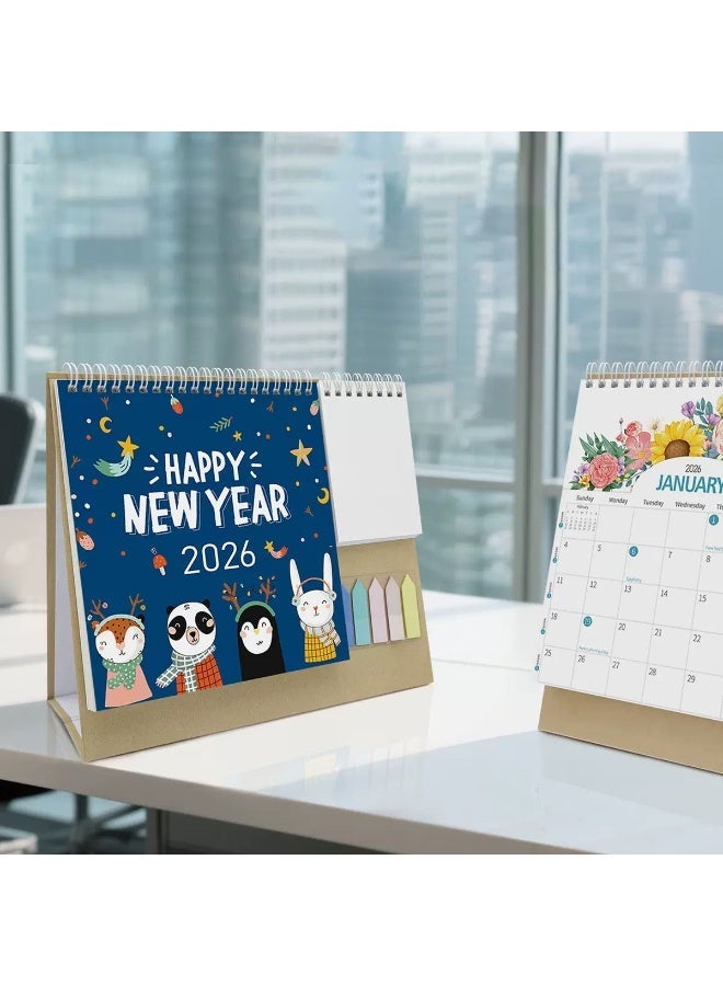 تقويم مكتبي 2026 تقويم مكتبي صغير قائم قابل للقلب - 2026 تقويم مكتبي شهري لمدة 12 شهرًا - Image 2