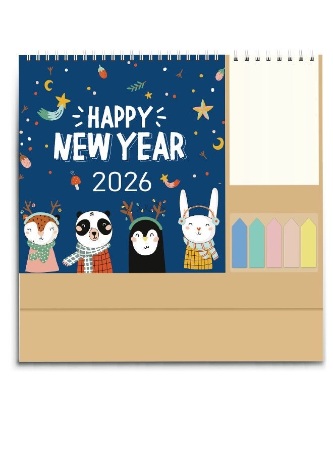 تقويم مكتبي 2026 تقويم مكتبي صغير قائم قابل للقلب - 2026 تقويم مكتبي شهري لمدة 12 شهرًا - Image 1