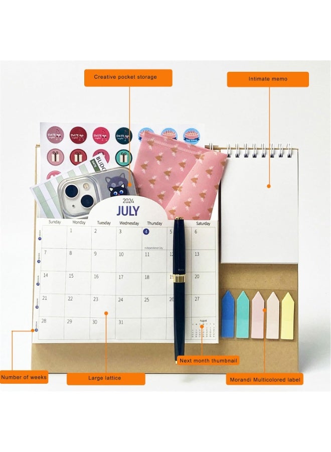 تقويم مكتبي 2026 تقويم مكتبي صغير قائم قابل للقلب - 2026 تقويم مكتبي شهري لمدة 12 شهرًا - Image 3