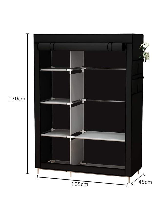 Portable Canvas Fabric Wardrobe Organizer Black - Image 3