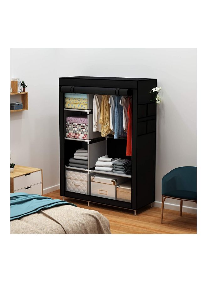 Portable Canvas Fabric Wardrobe Organizer Black - Image 2