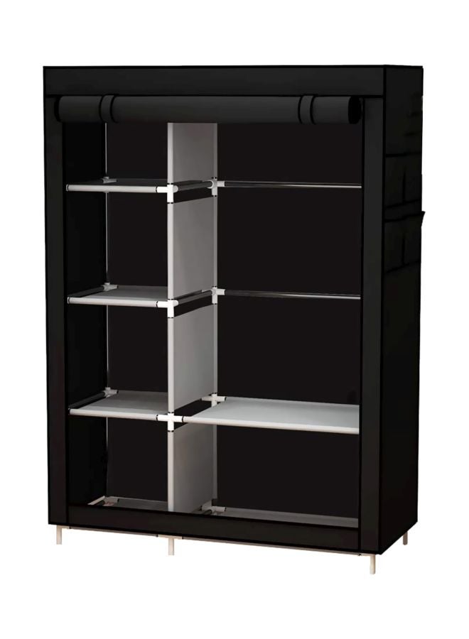 Portable Canvas Fabric Wardrobe Organizer Black - Image 1