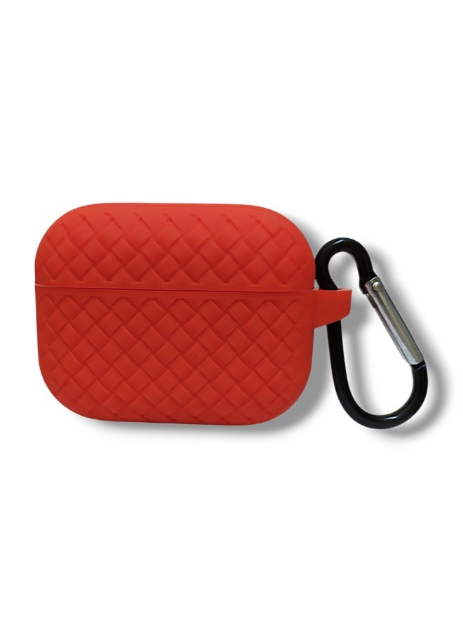 AirPods Pro 2 Silicone Case with Stylish Ribbed Design - Red