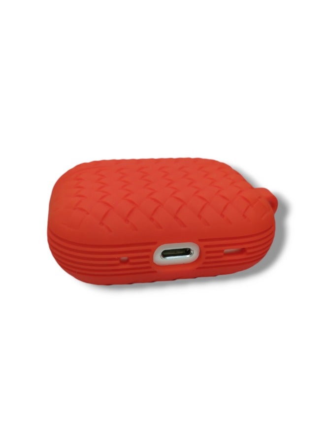 AirPods Pro 2 Silicone Case with Stylish Ribbed Design - Red