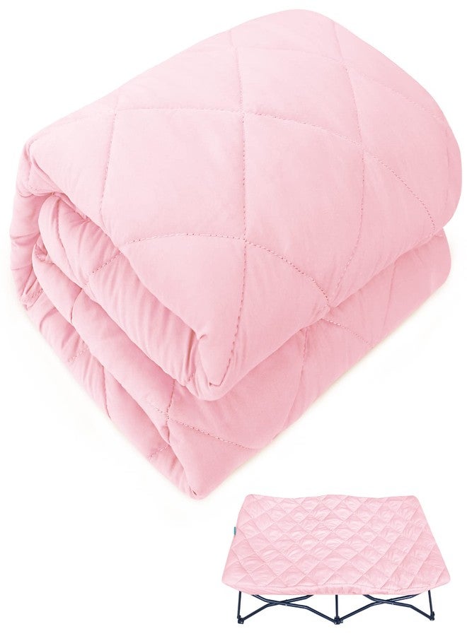 Biloban Sheet for Regalo My Cot Portable Toddler Bed, Joovy Travel Cot (Sheet Only, Bed not Included), Quilted Soft Padded Cover, Pink, 48''×24.5'' - Image 1