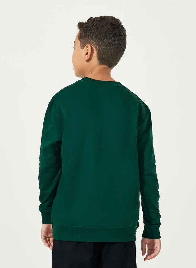 Styli Graphic Print Round Neck Long Sleeves Sweatshirt