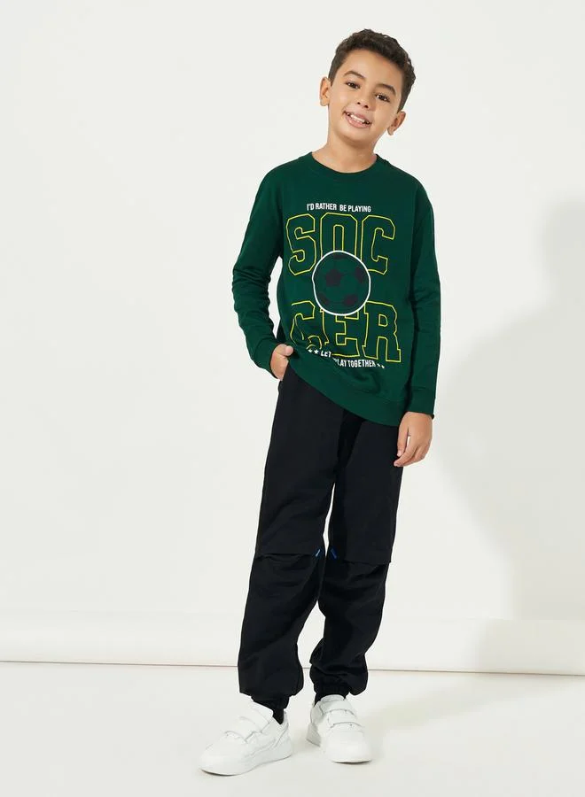 Styli Graphic Print Round Neck Long Sleeves Sweatshirt