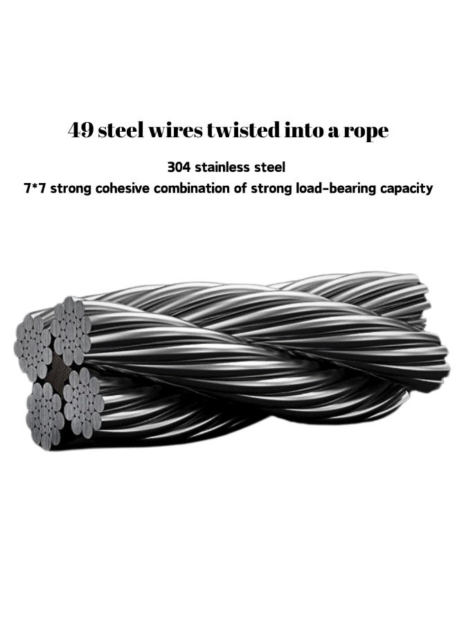 McDou Double Retractable Clothesline - Indoor/Outdoor Wire Clothesline with 4.2m Adjustable Cord - Wall Mounted, Portable Clothes Drying Solutions, Hole Punch Installation/No Hole Installation - Image 5