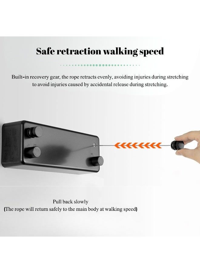 McDou Double Retractable Clothesline - Indoor/Outdoor Wire Clothesline with 4.2m Adjustable Cord - Wall Mounted, Portable Clothes Drying Solutions, Hole Punch Installation/No Hole Installation - Image 3