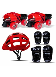 Jaspo Marshal Trainers Adjustable Roller Skates Combo (Skates + Helmet + Knee & Elbow Guards), For Age Group 6 To 14 Years, Academy & School Level Skating, Unisex_Youth, Speed_Wheel (Red)  - Image 1
