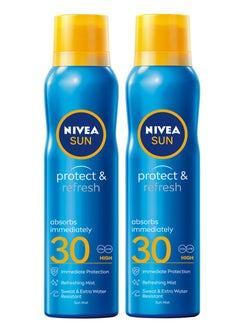 NIVEA SUN Spray, UVA & UVB Protection, Protect & Refresh, SPF 30, 2x200ml