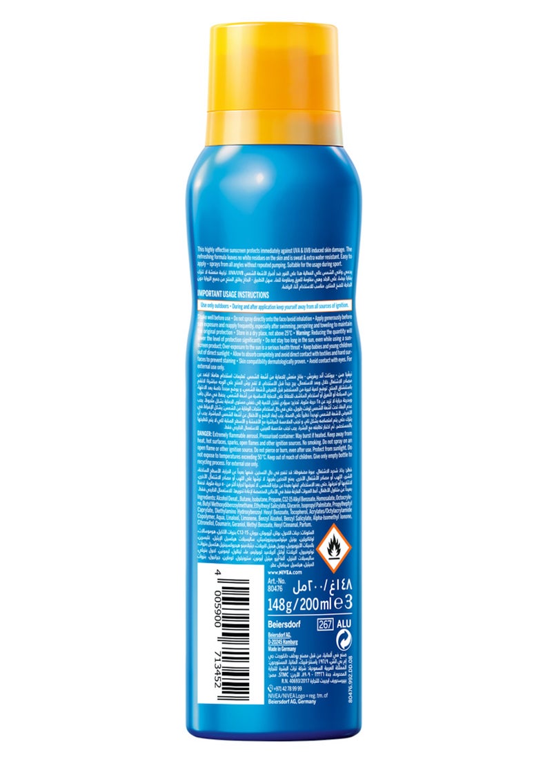Nivea - NIVEA SUN Spray, UVA & UVB Protection, Protect & Refresh, SPF 30, 2x200ml - Image 1