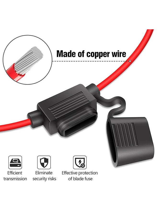 Inline Fuse Holder 12v 5 Pcs, Waterproof Fuse Holder 12AWG, Line Fuse Copper Wire with 30A Fuse for Car/Truck/Motorcycle/Boat