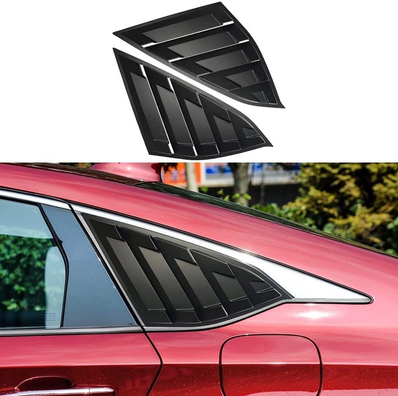 DLOVEG Rear Side Window Louvers Compatible for Honda Accord 2022 2021 2020 2019 2018 Accesories Sport Style Air Vent Cover Matte Black