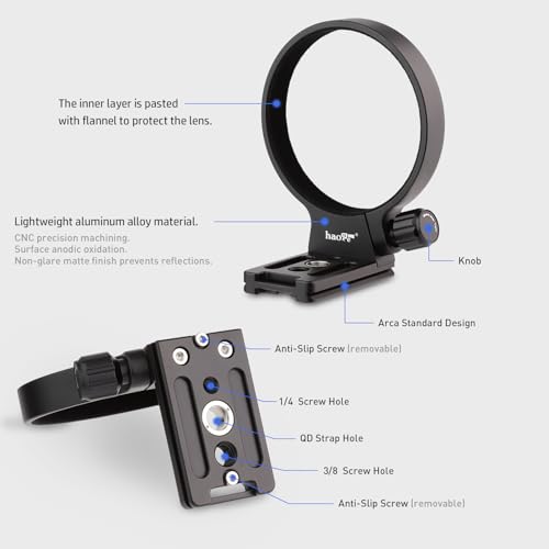 Haoge Lens Collar for Tamron 35-150 mm F/2-2.8 Di III VXD A058 Lens Stand Base Foot Tripod Mount Ring,Built-in Arca Type Quick Release Plate - Image 5
