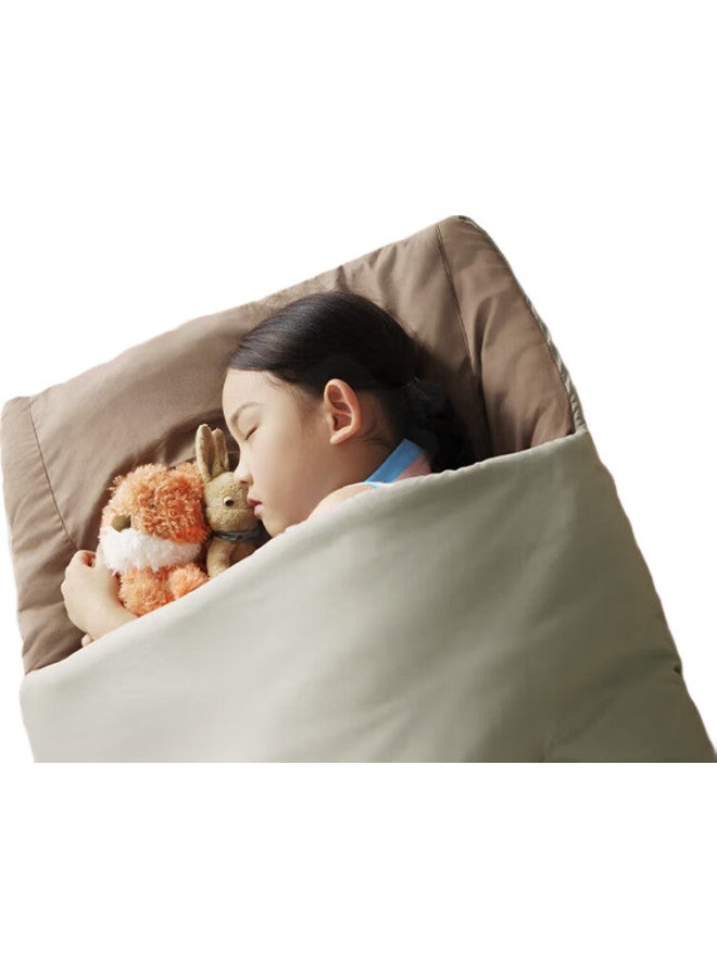 JD.com Jingzao Children'S Growth Sleeping Bag, Outdoor Camping, Student Thickened Warm Nap Travel, Three-Level Adjustment, Sand Color, 1.8Kg - Image 2