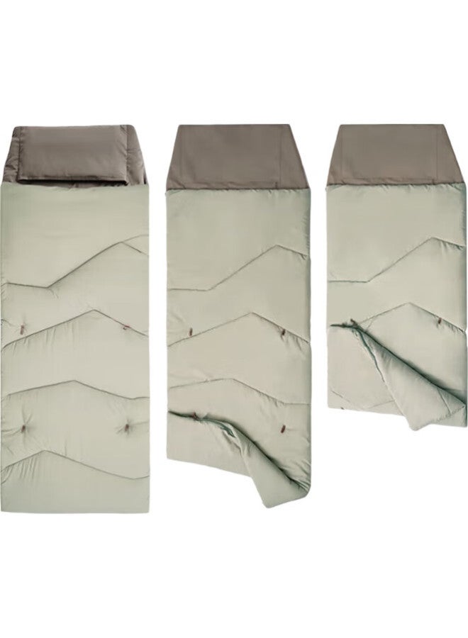 JD.com Jingzao Children'S Growth Sleeping Bag, Outdoor Camping, Student Thickened Warm Nap Travel, Three-Level Adjustment, Sand Color, 1.8Kg - Image 1