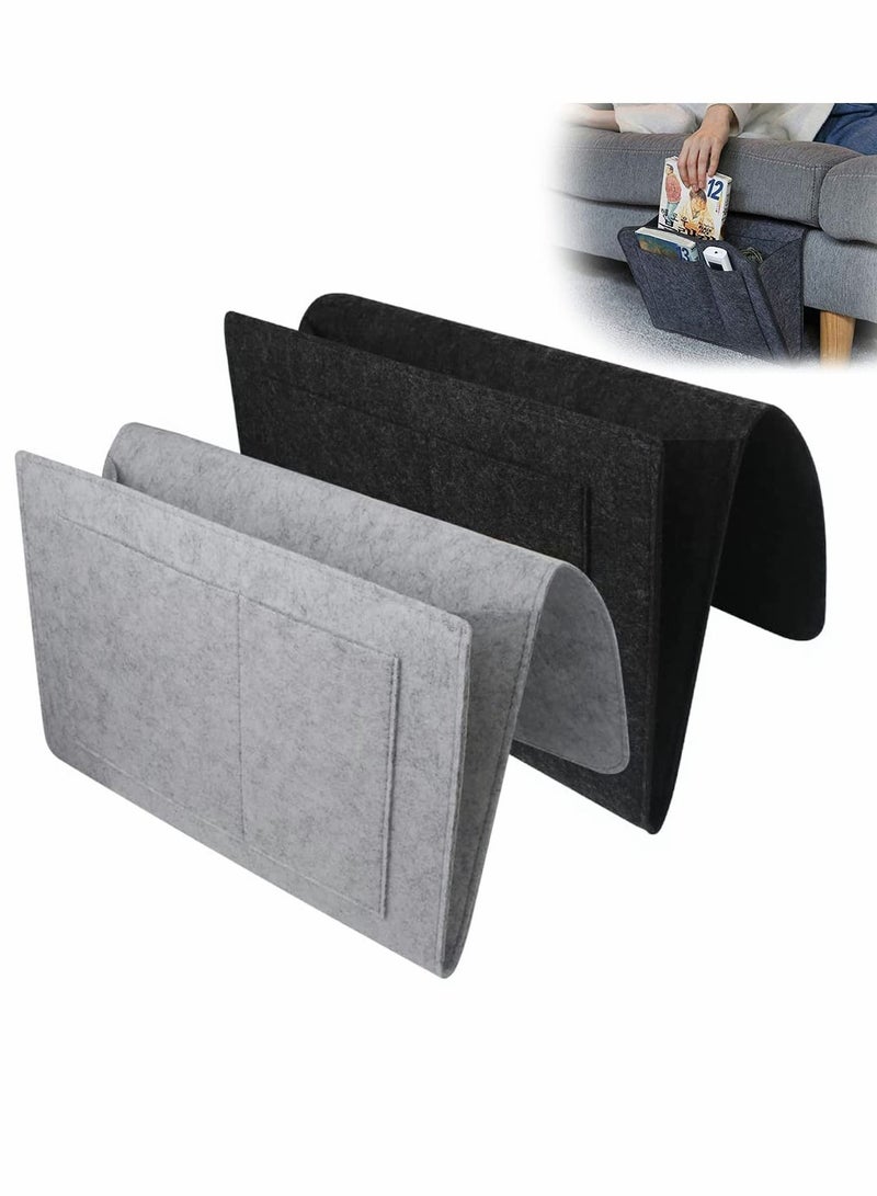 Y&D Bedside Storage Pocket, 2 Pcs Felt Hanging, Space Saving, 5 Pockets Holds - Image 1