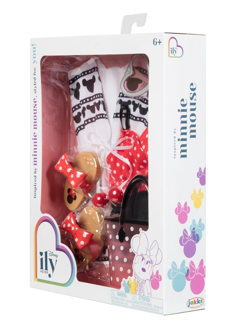 Disney طقم أزياء مستوحى من ميني ماوس من ديزني ILY 4Ever | ميني ماوس | ميكي ماوس | لعب تمثيلي | فستان أزياء لدمي 18 بوصة | تنكر | هدية للأطفال والمراهقين | الدمية غير مشمولة - Image 5