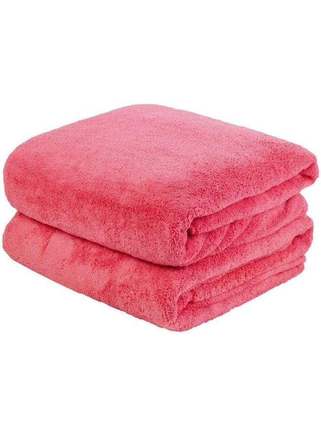 Jml Luxury Hotel & SPA Bath Towels (2 Pack, 30"x60") - 350GSM High Density Fleece Towel Sets - Super Soft and Absorbent, Lint Free, Fade Resistant Bath Towel, Coral Pink - Image 2
