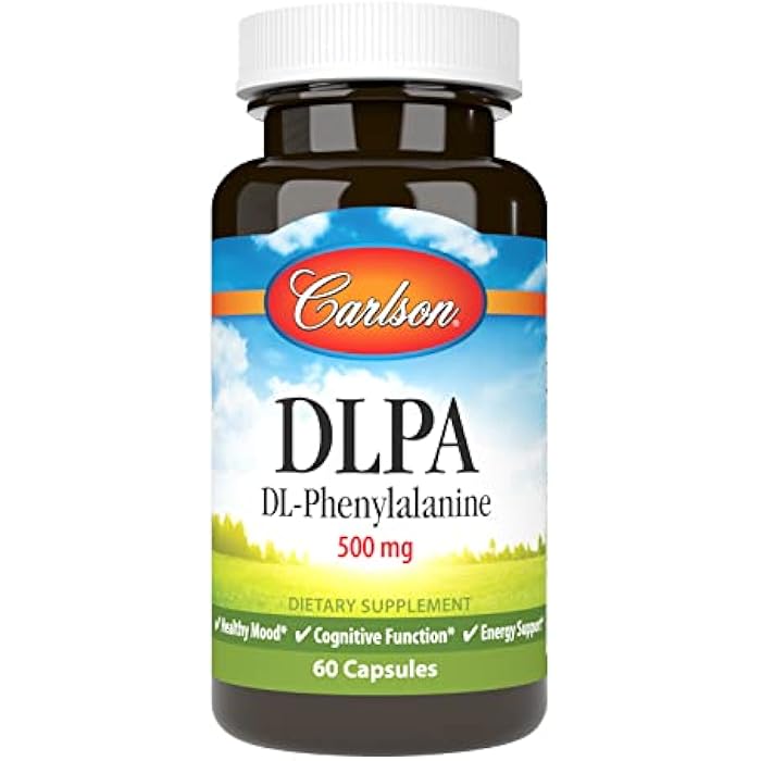 Carlson DLPA DL-Phenylalanine 500 mg Mood, Cognitive & Nervous System Support Supplement - 60 Capsules - Image 1