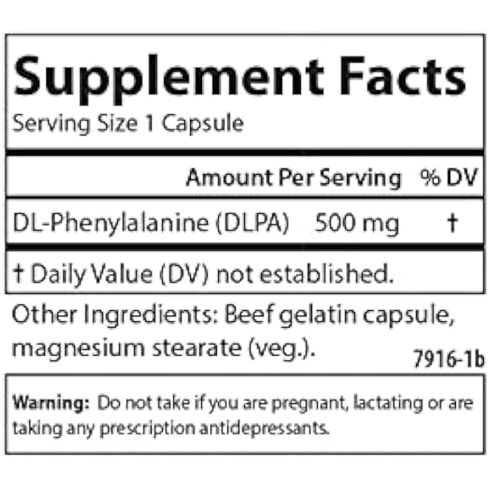 Carlson DLPA DL-Phenylalanine 500 mg Mood, Cognitive & Nervous System Support Supplement - 60 Capsules - Image 4