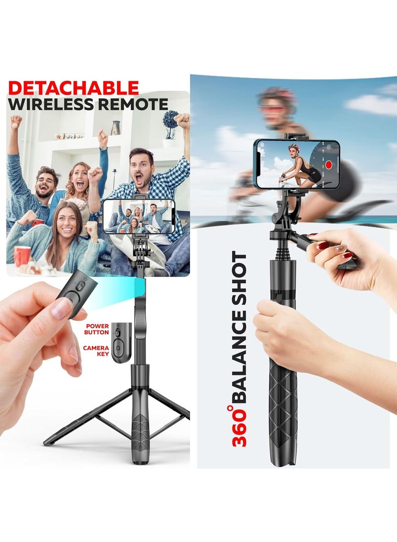 سمارتكس عصا سيلفي طويلة ممتازة L16 مع حامل ثلاثي القوائم، عصا سيلفي للهواتف المحمولة، عصا سيلفي طويلة تصل إلى 61 بوصة، عصا سيلفي 4 في 1 مع حامل ثلاثي القوائم، عصا سيلفي لأجهزة iPhone وAndroid، لون أسود - Image 4