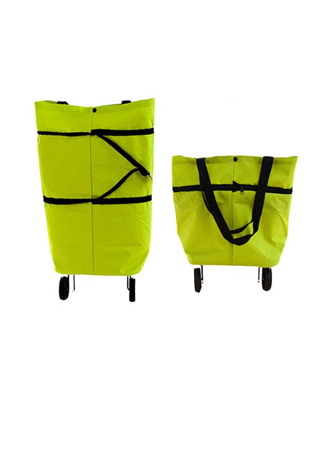 NIBEMINENT Folding Wheel Shopping Bag Green 39 x 10 31.5centimeter 