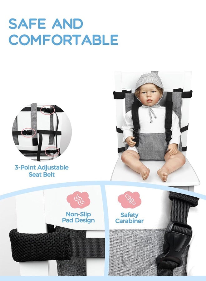 Universal Kids Safety Harness Child Chair Belt Portable Foldable Gray Safety Strap For Restaurant Travel And Dining - Image 5