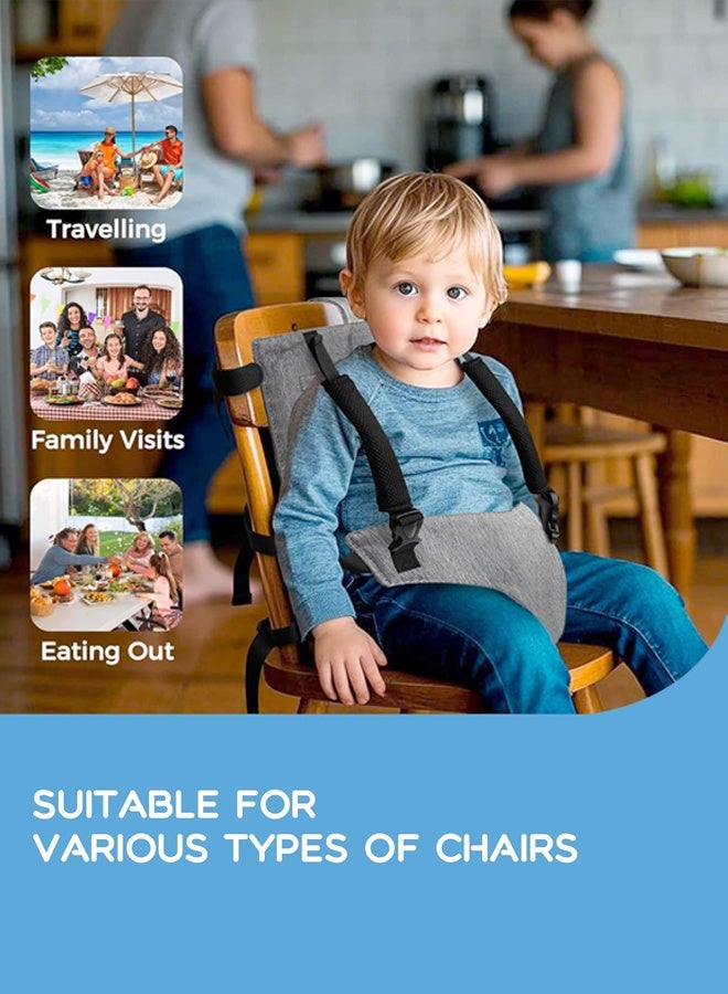 Universal Kids Safety Harness Child Chair Belt Portable Foldable Gray Safety Strap For Restaurant Travel And Dining - Image 3