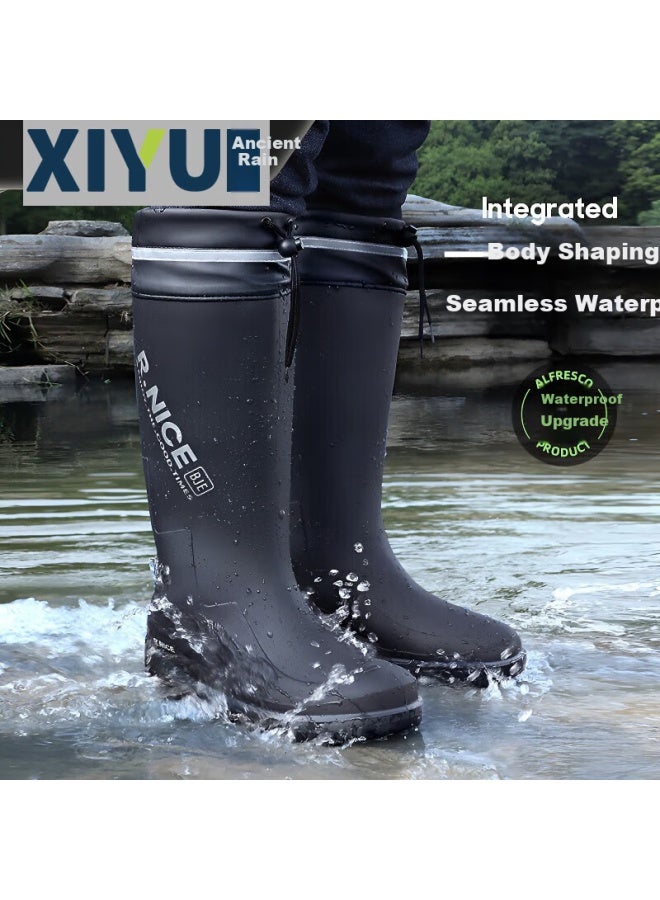 XIYU Men'S Rain Boots Waterproof Shoes Anti-Slip Fishing Delivery Rider Special 3313 High Tube Drawstring 45 - Image 4