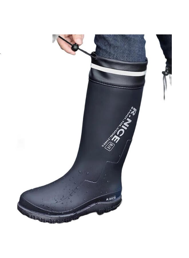 XIYU Men'S Rain Boots Waterproof Shoes Anti-Slip Fishing Delivery Rider Special 3313 High Tube Drawstring 45 - Image 3