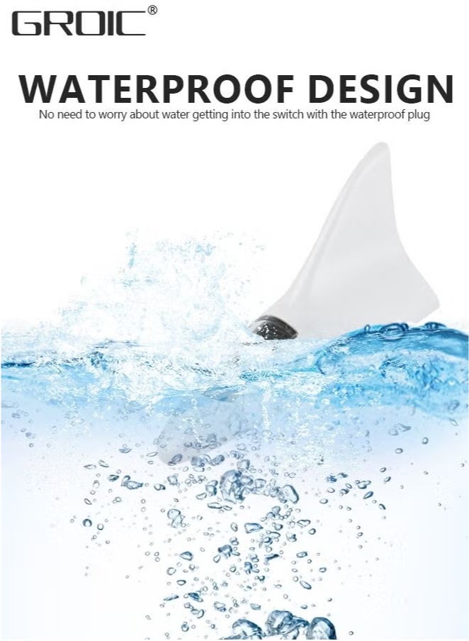 GROIC Shark Fin Antenna,Solar Power Shark Fin 8 LED Warning Light Shark Fin Antenna Cover for Car Decoration & Enhance The Signal - Image 4