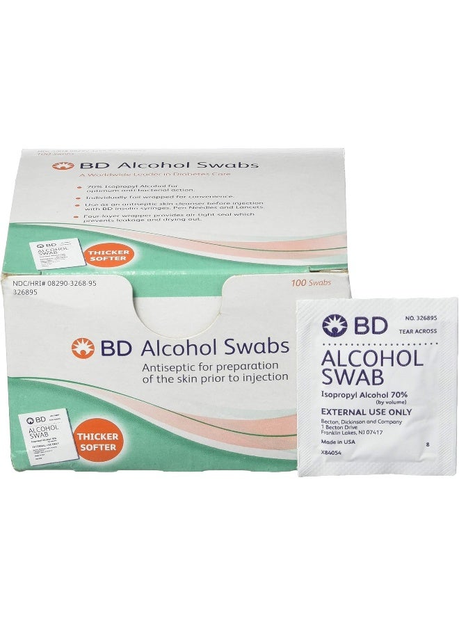 BD Alcohol Swabs 100 Each White - Image 5