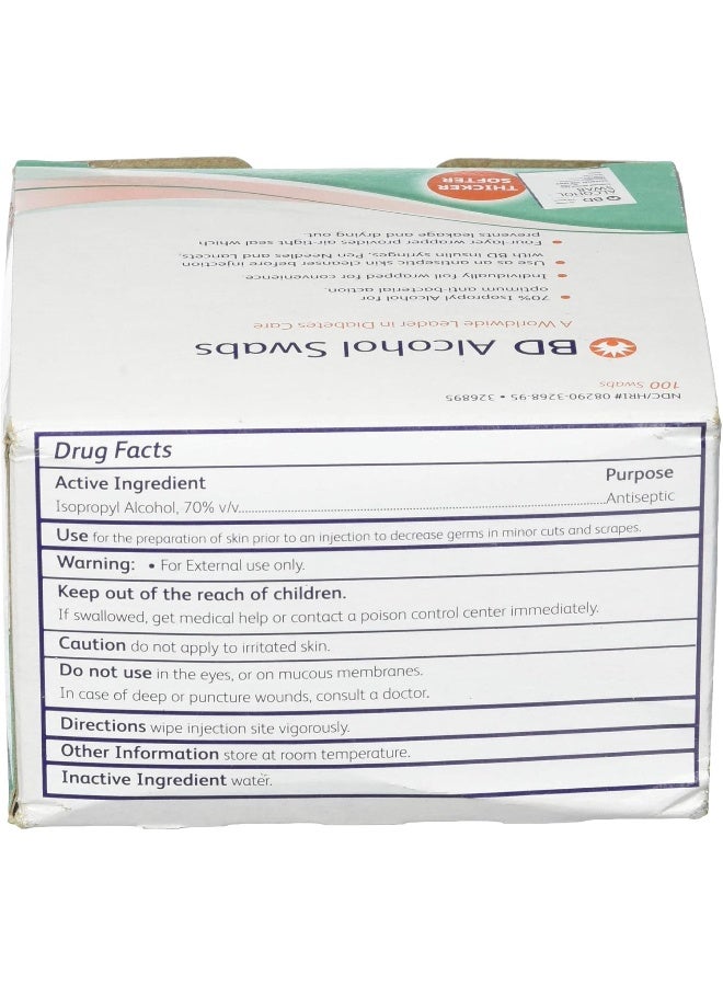BD Alcohol Swabs 100 Each White - Image 4