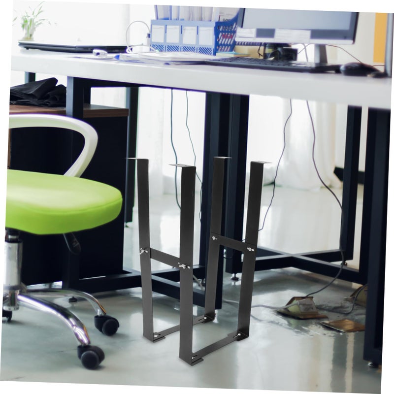 Under Desk CPU Mount Bracket Computer Tower Holder Stand Organizer Black - Image 5