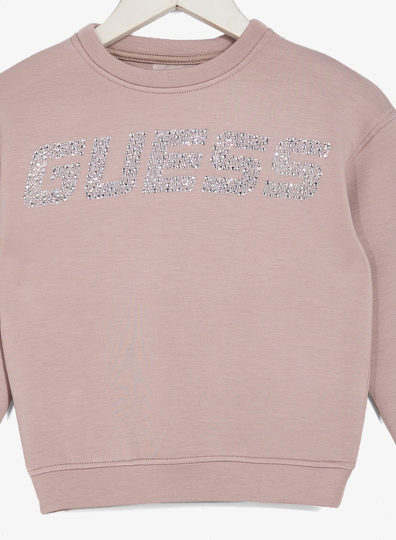 GUESS Kids Graphic Crew Neck Sweatshirt - Image 3
