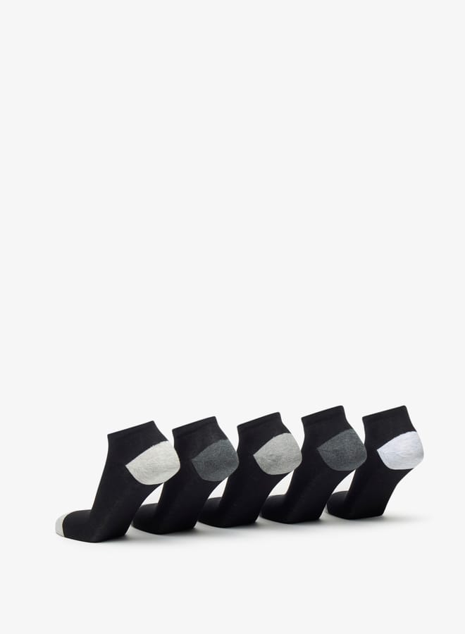 DUCHINI Men's Solid Ankle Length Socks - Set of 5 - Image 3